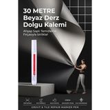 Beyaz Derz Dolgu Boyası ve Yenileme Rötuş Kalemi 30 Metre Kapatıcı Fayans Duvar ve Buzdolabı B - Standart