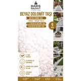 Beyaz Dolomit Taşı 1-2 cm 6 KG - Dolomit Taşı Doğal Dekoratif Bahçe Saksı Teraryum Akvaryum Taşı