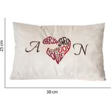 Beyaz Düşler Sokağı Kişiye Özel Harf Nakışlı Yastık (Yst-13) - 25 x 35 cm - Krem Rengi