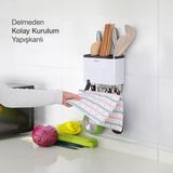 Beyaz Duvara Yapışkanlı Çatal Kaşık Bıçak Düzenleyici - Seçenek 1
