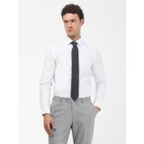 Beyaz Düz Slim Fit Dokuma Klasik Pamuk Karışımlı Gömlek