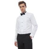 Beyaz Düz Slim Fit Duble Manşet Ata Yaka Smokin Gömlek