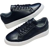 Beyaz Düz Taban Sneakers Model Hakiki Deri Günlük Casual Erkek Ayakkabı - 0 - Siyah