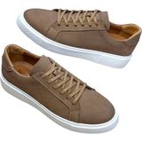 Beyaz Düz Taban Sneakers Model Hakiki Deri Günlük Casual Erkek Ayakkabı - Vizon