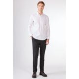 Beyaz Düz Uzun Kol Slim Fit Erkek Gömlek - 44
