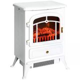 Beyaz Elektrikli Şömine Beyaz 1850 W Metal Kasa, Fanlı Şömine, Şömine Soba
