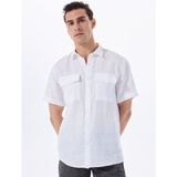 Beyaz Erkek Basic %100 Keten Gömlek F5SM-GML 2765