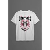 Beyaz Erkek Tişört Greatness Roman Reigns Gym Spor Fitness Baskılı T-Shirt - XL