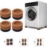 Beyaz Eşya Ayağı Çamaşır Makinesi Mobilya Titreşim Önleyici Kaydırmaz 4 Lü Set Kahverengi (8,5 Cm) - 001-Renkli - Option-1