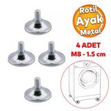 Beyaz Eşya Raf Mobilya Bingo Rotil Ayakları M8 Civatalı 8 Mm Metal Profil Ayağı 1.5 Cm (4 Adet)