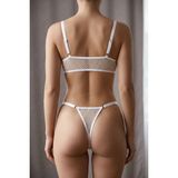 Beyaz File Bralet ve Tanga Fantazi Iç Giyim Takımı TM1476 - S - Çok Renkli