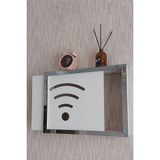 Beyaz-füme 25x35x7 Cm Wifi Amblemli Duvara Asılabilir Sigorta Ve Modem-wifi Saklama Kutusu! Saklama Kutusu