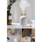 Beyaz Geyik Hava Nemlendirici Ultrasonik Aromaterapi Difüzör ile Renkli LED Gece Işığı Mini Yağ Difü