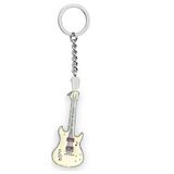 Beyaz Gitar Metal Anahtarlık
