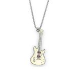 Beyaz Gitar Paslanmaz Çelik Kolye
