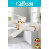 Beyaz Gold Altın Banyo Duş Bataryası Musluğu - %100 Pirinç, Paslanmaz, Ağır Gövde - Beyaz - Altın