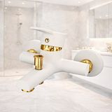 Beyaz Gold Banyo Bataryası Musluğu