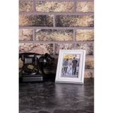 Beyaz Gümüş İşleme 13x18 Ayaklı Çerçeve Yeni Sezon