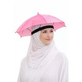Beyaz Hac Umre Şemsiyesi Beyaz Otomatik Şemsiye Pembe