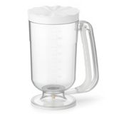 Beyaz Hamur Porsiyonlayıcı – Kek, Krep, Muffin ve Pancake Hamuru Dağıtıcı, Ölçekli Karıştırma Kabı 900 ml