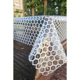 Beyaz Hasır Lüx Pvc Kaplamalı Silinebilir Petek Desen Masa Örtüsü Su Geçirmez Hediye Çeyizlik Sofra - 140 x 160 cm
