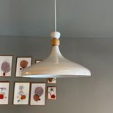 Beyaz Iç Beyaz Ahşap Şapka Tekli Avize Sarkıt Salon Mutfak Cafe Butik Lamba Aydınlatma Avizeler