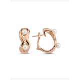 Beyaz İnci Rose Gold Altın Küpe