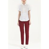 Beyaz Ipek Garnili Poplin Gömlek 10440 - 00Beyaz - 38