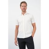 Beyaz İtalyan Yaka Kısa Kol Cepsiz Slim Fit Esnek Gömlek 1004260159