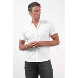Beyaz İtalyan Yaka Kısa Kol Cepsiz Slim Fit Pamuklu Gömlek 1004260158