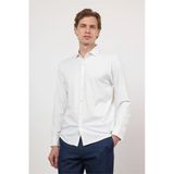 Beyaz İtalyan Yaka Uzun Kol Cepsiz Performans Ürün Slim Fit Gömlek 1004260160