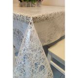 Beyaz Ithal Pvc Muşamba - Desenli Silinebilir Masa Örtüsü