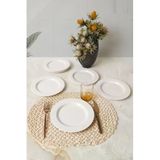 Beyaz İyonya Pasta Tabağı 22 Cm 6 Adet 006