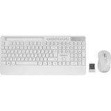 Beyaz Kablosuz Klavye - Mouse Seti Tablet - Telefon Standlı Q Kalvye (4887) - Renkli