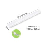 Beyaz Kablosuz Led Gece Lambası Hareket Sensörlü Işık Dolap Gece Lambası Arka Işık 50cm-36led Diğer