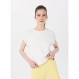 Beyaz Kadın Düz T-Shirt D5SL-TST3599