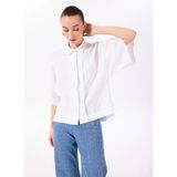 Beyaz Kadın Loose Fit Gömlek F5SL-GML0063 - 36