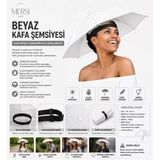 Beyaz Kafa Şemsiyesi Eller Serbest Güneş Koruyucu Şapka Şemsiye
