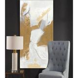 Beyaz Kahve Yağlı Boya Dokulu Tablo 50X70 Gümüş Çerçeveli