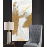 Beyaz Kahve Yağlı Boya Dokulu Tablo 60X90 Siyah Çerçeveli