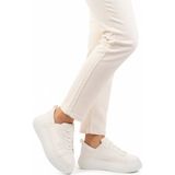 Beyaz Kalın Taban Bağcıklı Unisex Spor Ayakkabı Oz-03 Z - 001-Beyaz