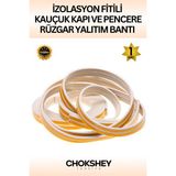 Beyaz Kapı ve Pencere Rüzgar Yalıtım Bandı Izolasyon Fitili Kauçuk 2MMX5MT (2li Fitil)