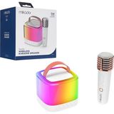 Beyaz Karaoke Mikrofonlu Wireless Hoparlör - Speaker Işıklı USB Şarjlı Bt - Tf Card - Aux 5W - Belirtilmemiş