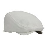 Beyaz Kasket Pamuklu London Flat Cap Şapka