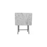 Beyaz Katlanır Mermer 40X60 Katlanabilir Masa-Sehpa (Teşhir)