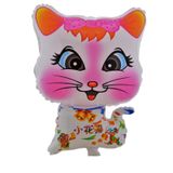 Beyaz Kedi Büyük Boy 41cmx54cm Folyo Balon (Helyum) No:17