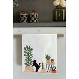 Beyaz Kedili Fırın Mutfak Havlusu 30X50cm
