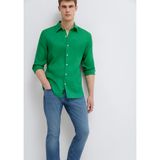 Beyaz Keten Gömlek Slim Fit/Dar Kesim 0211466-620