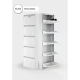 Beyaz Kilitli Metal Ayakkabilik Mac5 - 5 Kapakli - 50X15x169 H