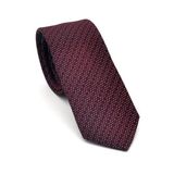 Beyaz Kırcıl Desenli Bordo Dokuma Kumaş Mendilli Slim Fit Kravat // SDK-2504-3